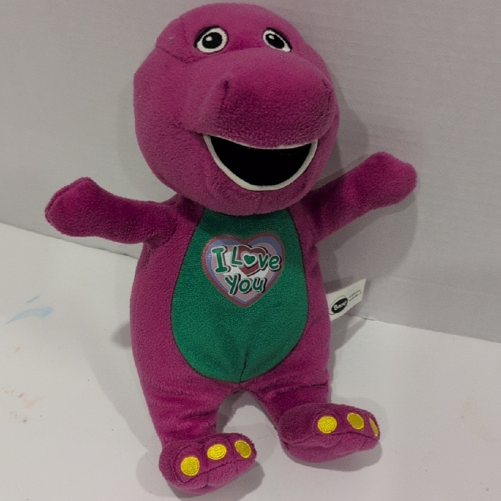 Barney The Dinosaur 2008 Lyons Plush Toy with Green Belly